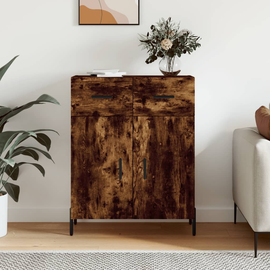 Buffet chêne fumé 69,5x34x90 cm bois d'ingénierie - XIOS