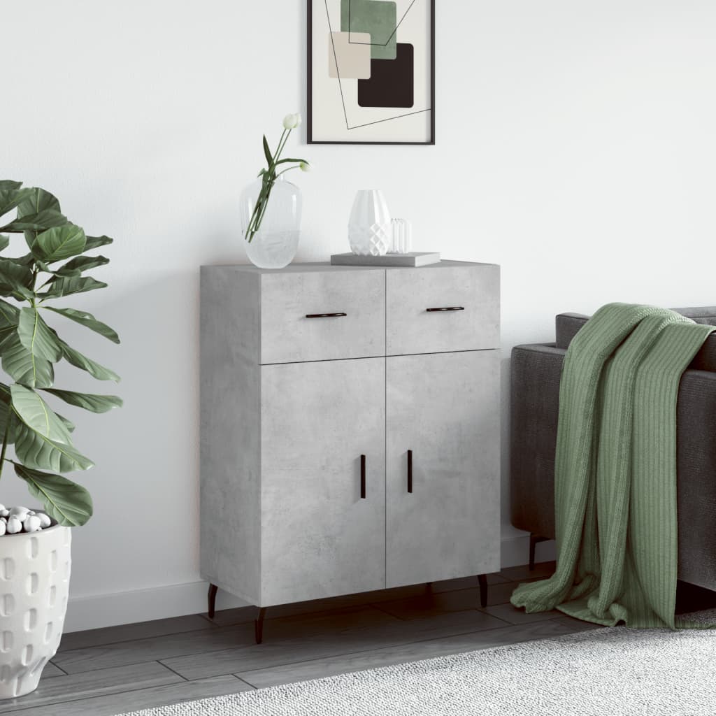 Buffet gris béton 69,5x34x90 cm bois d'ingénierie - XIOS