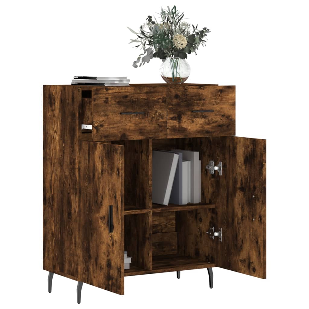 Buffet chêne fumé 69,5x34x90 cm bois d'ingénierie - XIOS