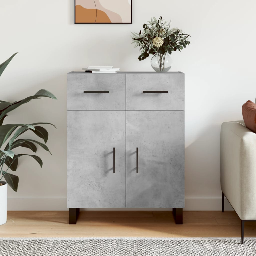 Buffet gris béton 69,5x34x90 cm bois d'ingénierie - XIOS