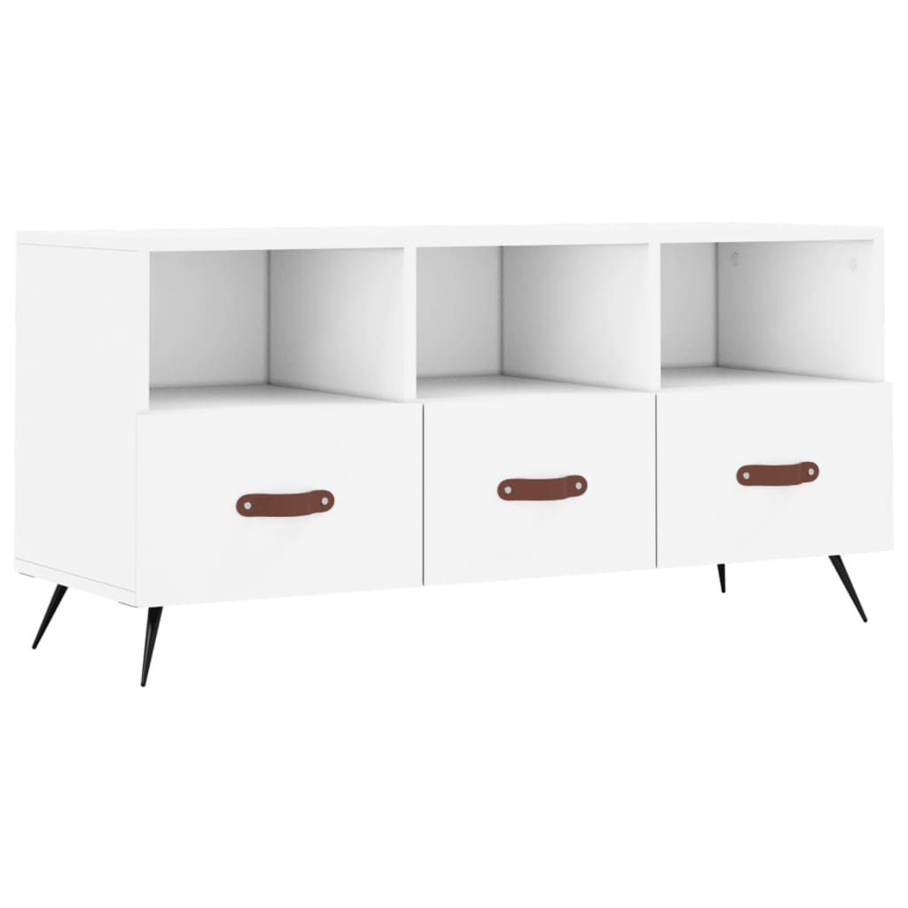 Meuble TV blanc 102x36x50 cm bois d'ingénierie - XIOS