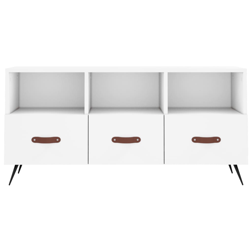 Meuble TV blanc 102x36x50 cm bois d'ingénierie - XIOS