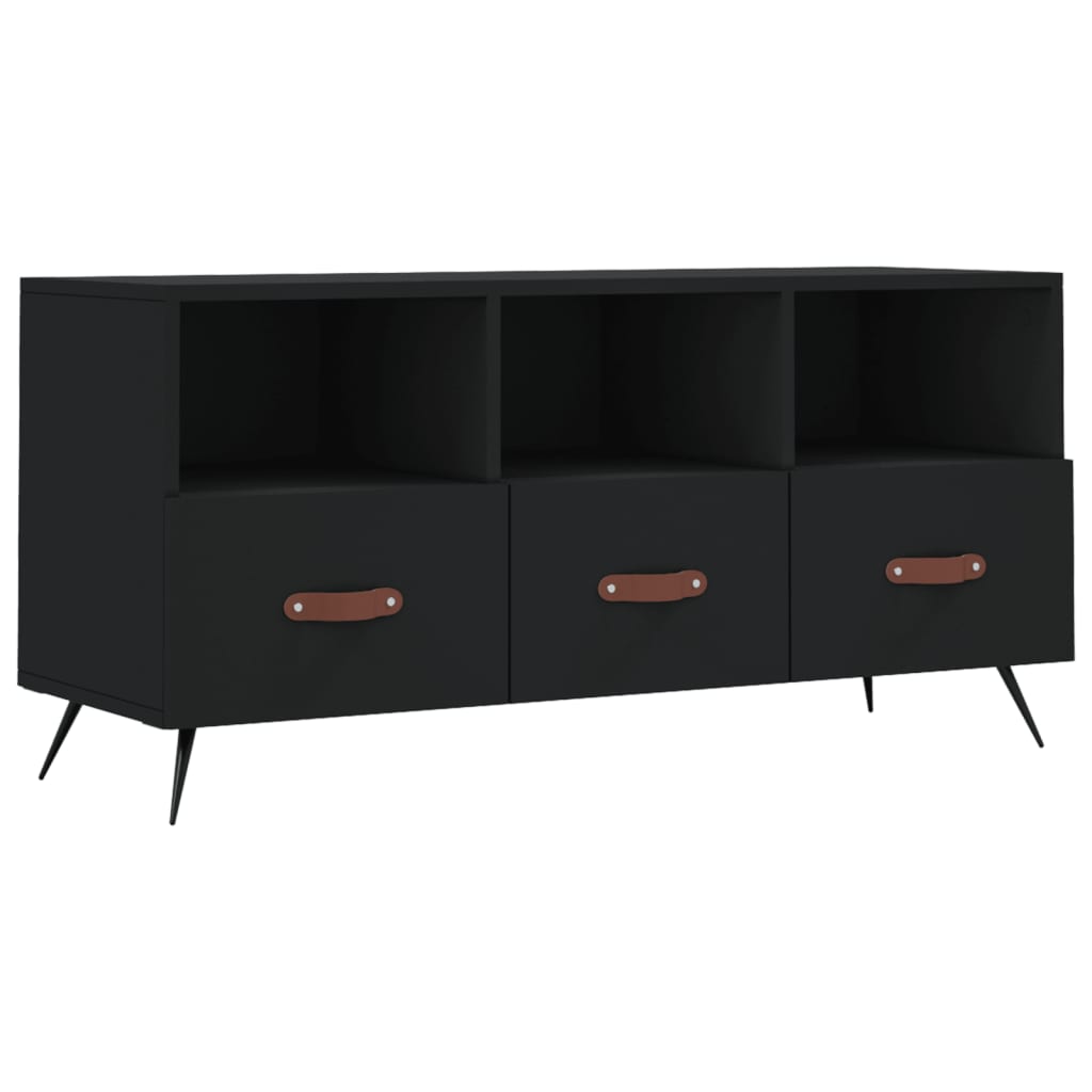 Meuble TV noir 102x36x50 cm bois d'ingénierie - XIOS