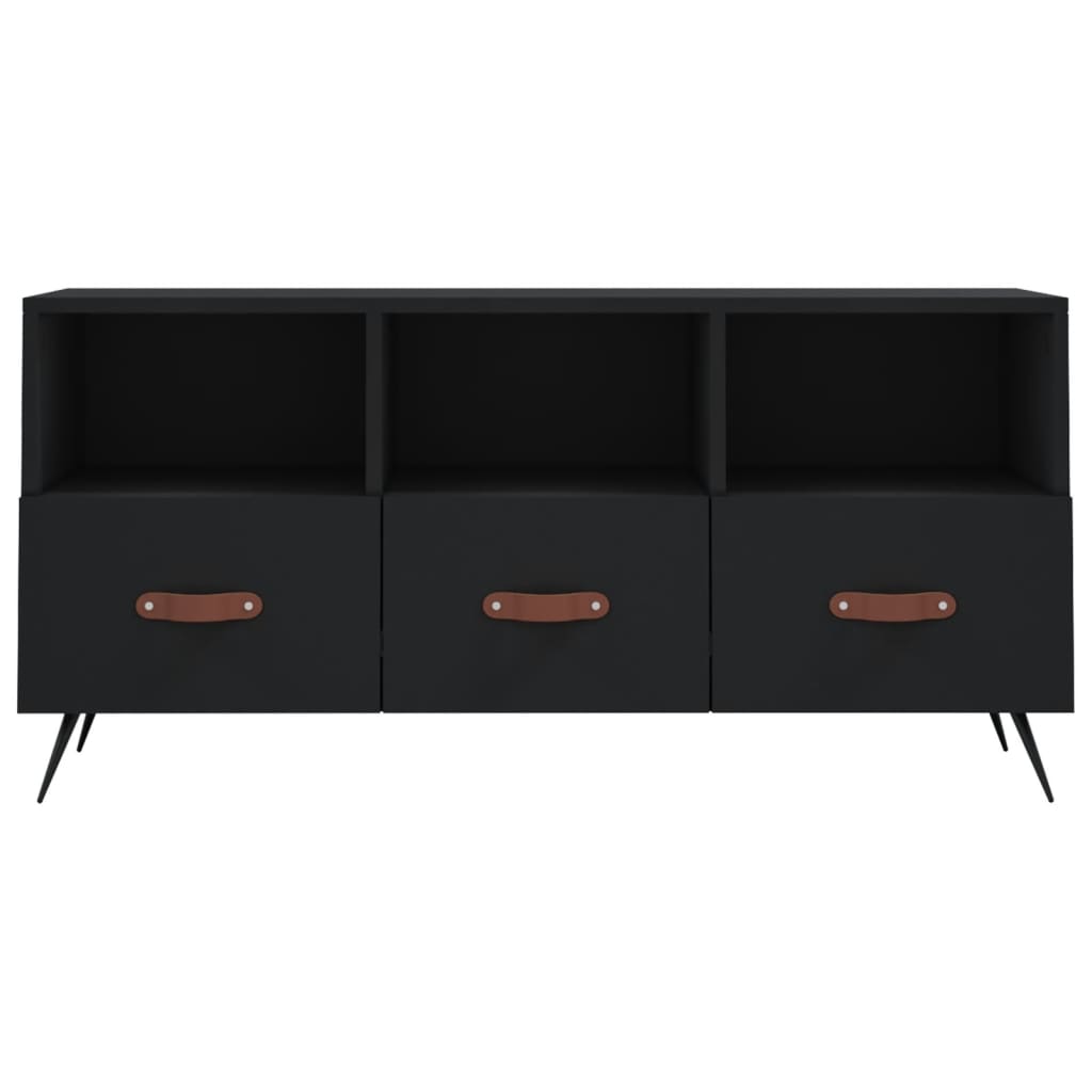 Meuble TV noir 102x36x50 cm bois d'ingénierie - XIOS