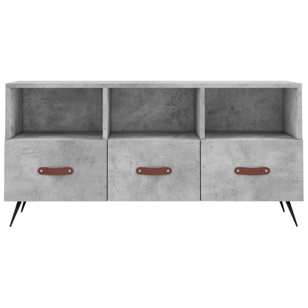 Meuble TV gris béton 102x36x50 cm bois d'ingénierie - XIOS