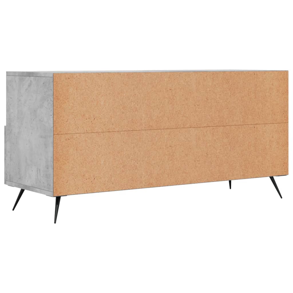 Meuble TV gris béton 102x36x50 cm bois d'ingénierie - XIOS