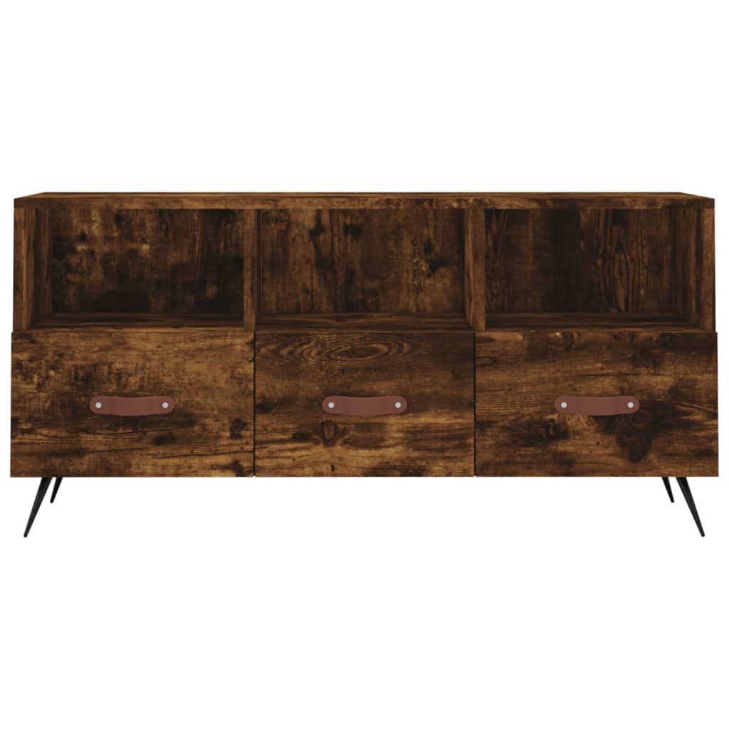 Meuble TV chêne fumé 102x36x50 cm bois d'ingénierie - XIOS