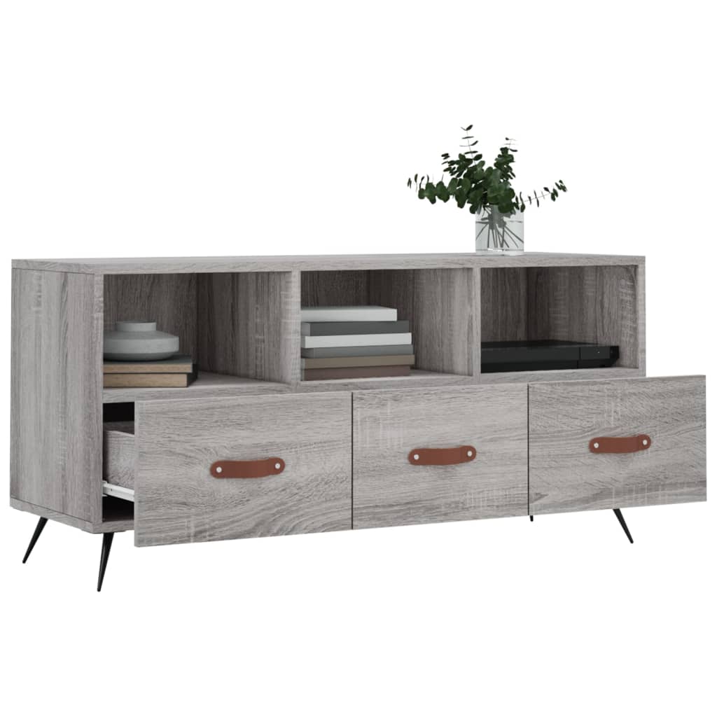 Meuble TV sonoma gris 102x36x50 cm bois d'ingénierie - XIOS