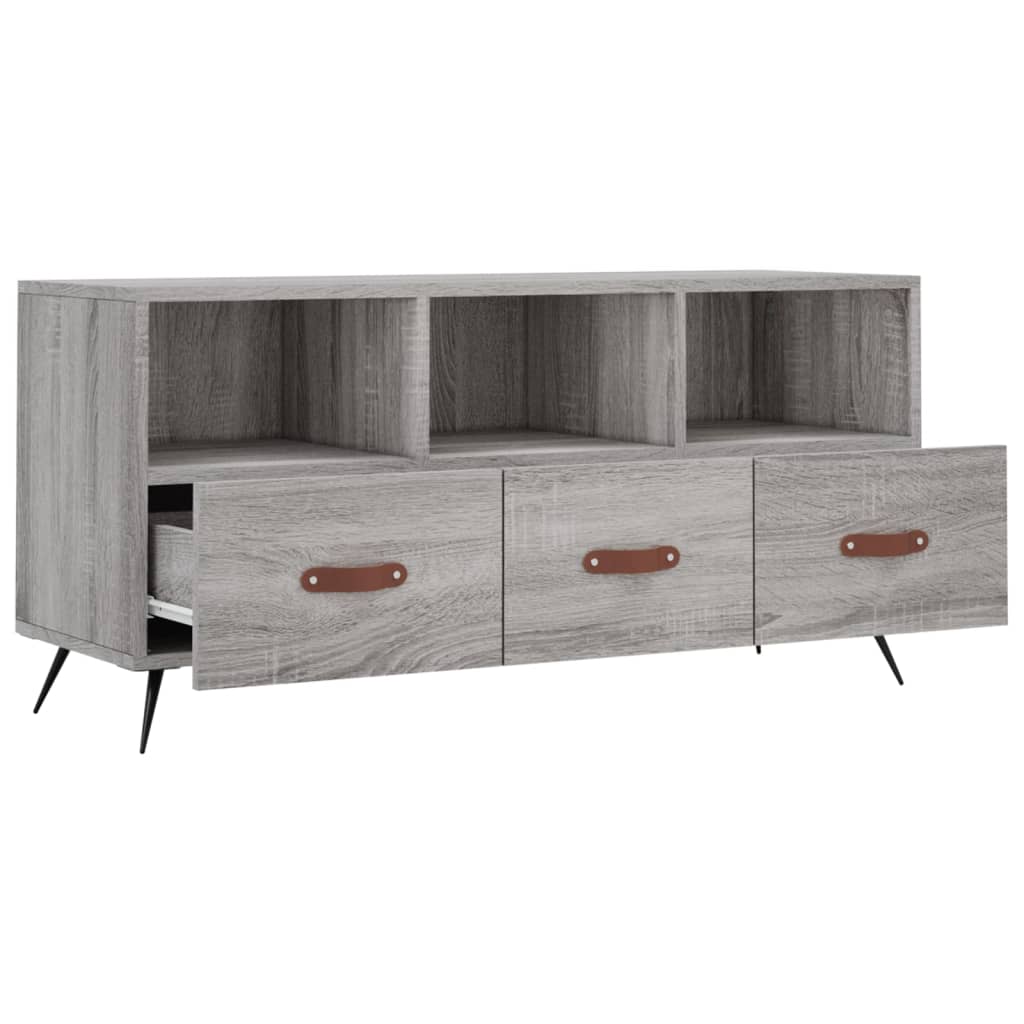 Meuble TV sonoma gris 102x36x50 cm bois d'ingénierie - XIOS
