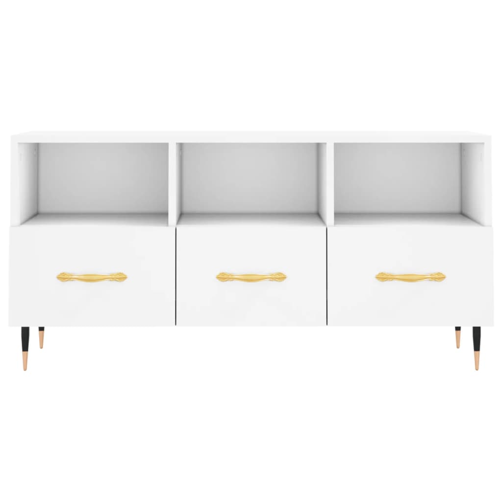 Meuble TV blanc 102x36x50 cm bois d'ingénierie - XIOS