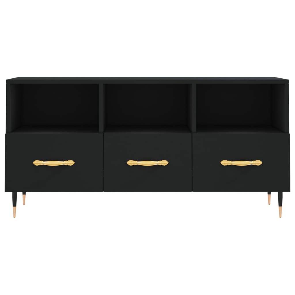 Meuble TV noir 102x36x50 cm bois d'ingénierie - XIOS