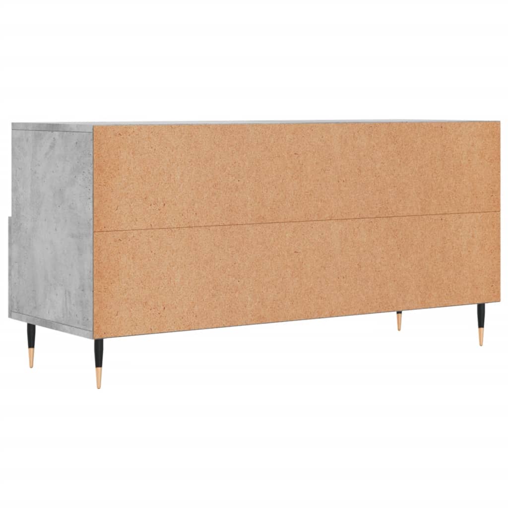 Meuble TV gris béton 102x36x50 cm bois d'ingénierie - XIOS