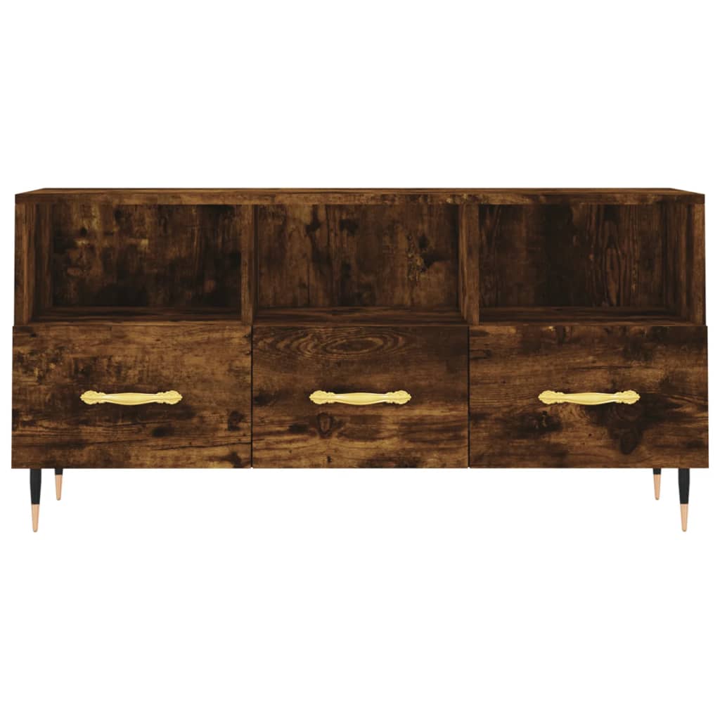 Meuble TV chêne fumé 102x36x50 cm bois d'ingénierie - XIOS