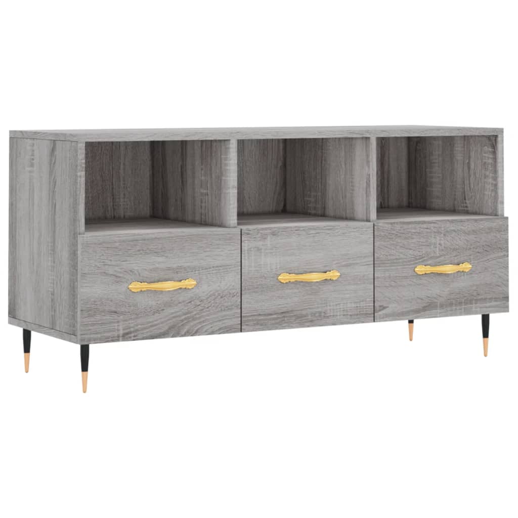 Meuble TV sonoma gris 102x36x50 cm bois d'ingénierie - XIOS