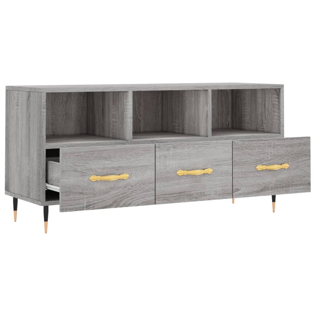 Meuble TV sonoma gris 102x36x50 cm bois d'ingénierie - XIOS