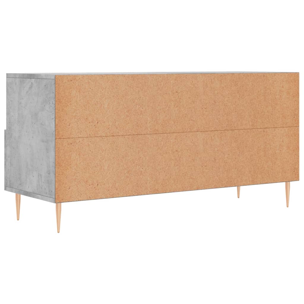 Meuble TV gris béton 102x36x50 cm bois d'ingénierie - XIOS