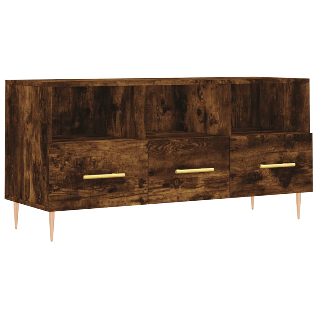 Meuble TV chêne fumé 102x36x50 cm bois d'ingénierie - XIOS