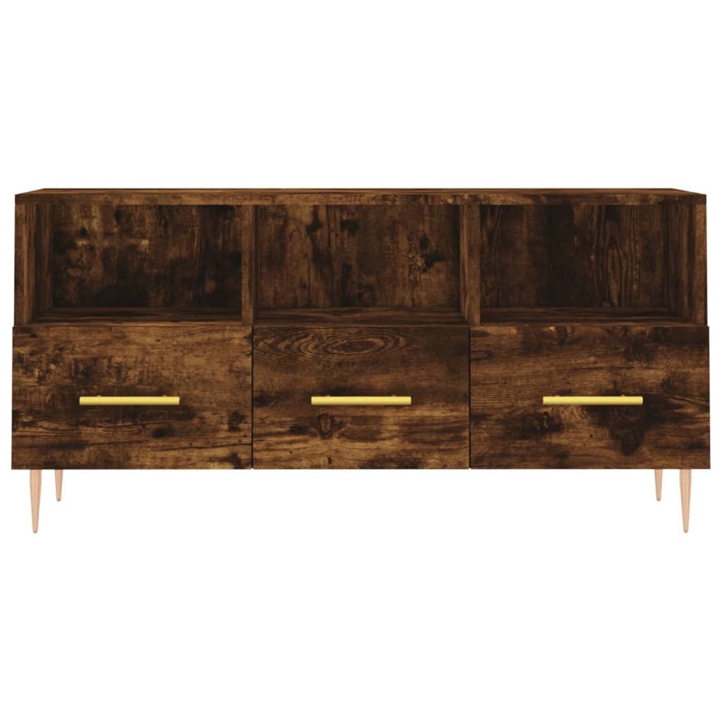 Meuble TV chêne fumé 102x36x50 cm bois d'ingénierie - XIOS