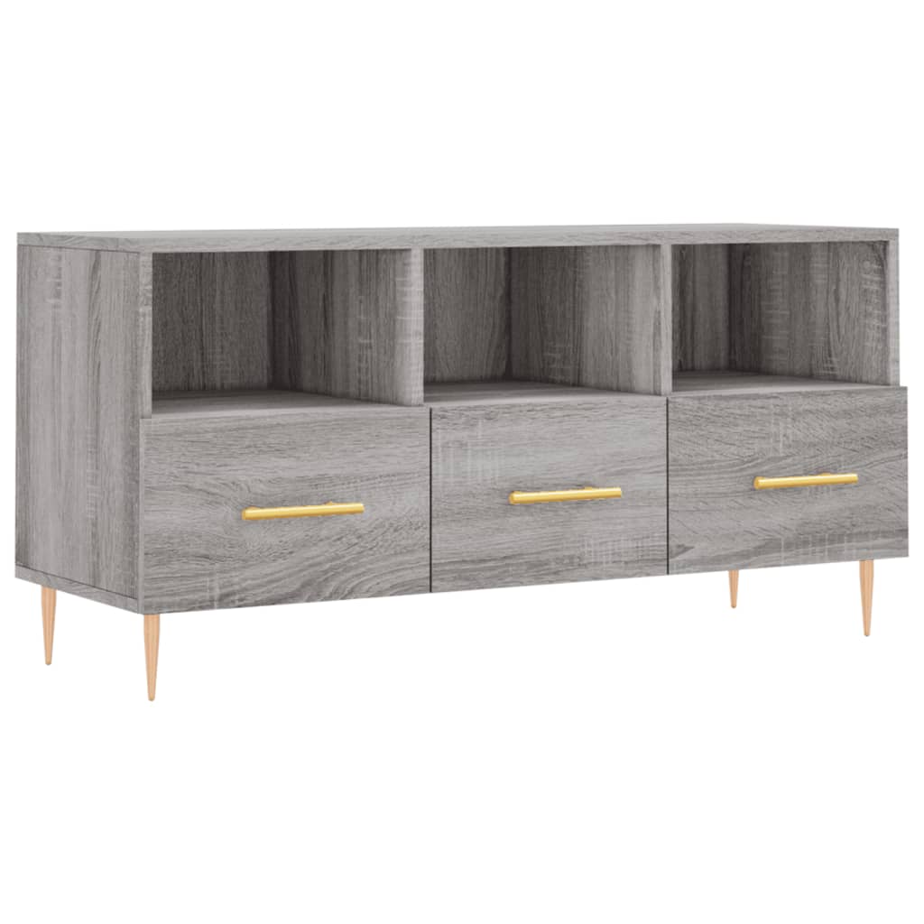 Meuble TV sonoma gris 102x36x50 cm bois d'ingénierie - XIOS
