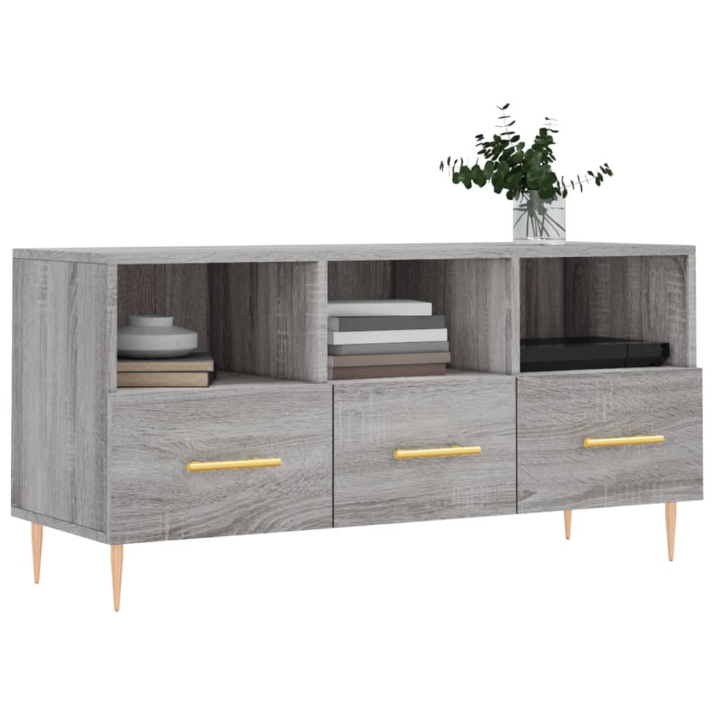 Meuble TV sonoma gris 102x36x50 cm bois d'ingénierie - XIOS