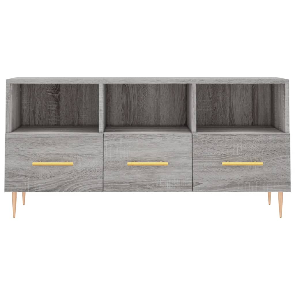 Meuble TV sonoma gris 102x36x50 cm bois d'ingénierie - XIOS