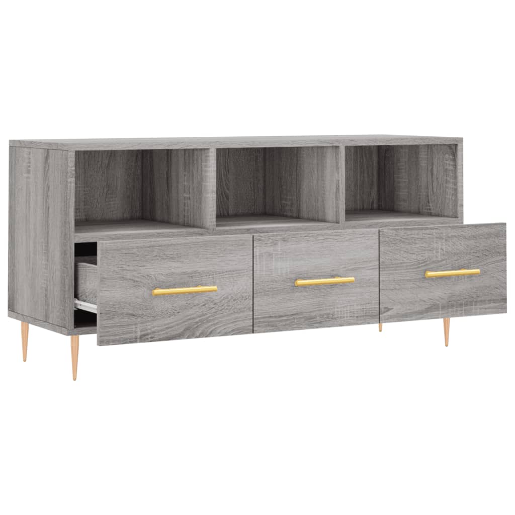 Meuble TV sonoma gris 102x36x50 cm bois d'ingénierie - XIOS