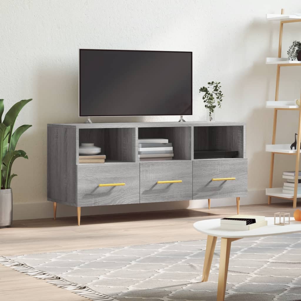Meuble TV sonoma gris 102x36x50 cm bois d'ingénierie - XIOS