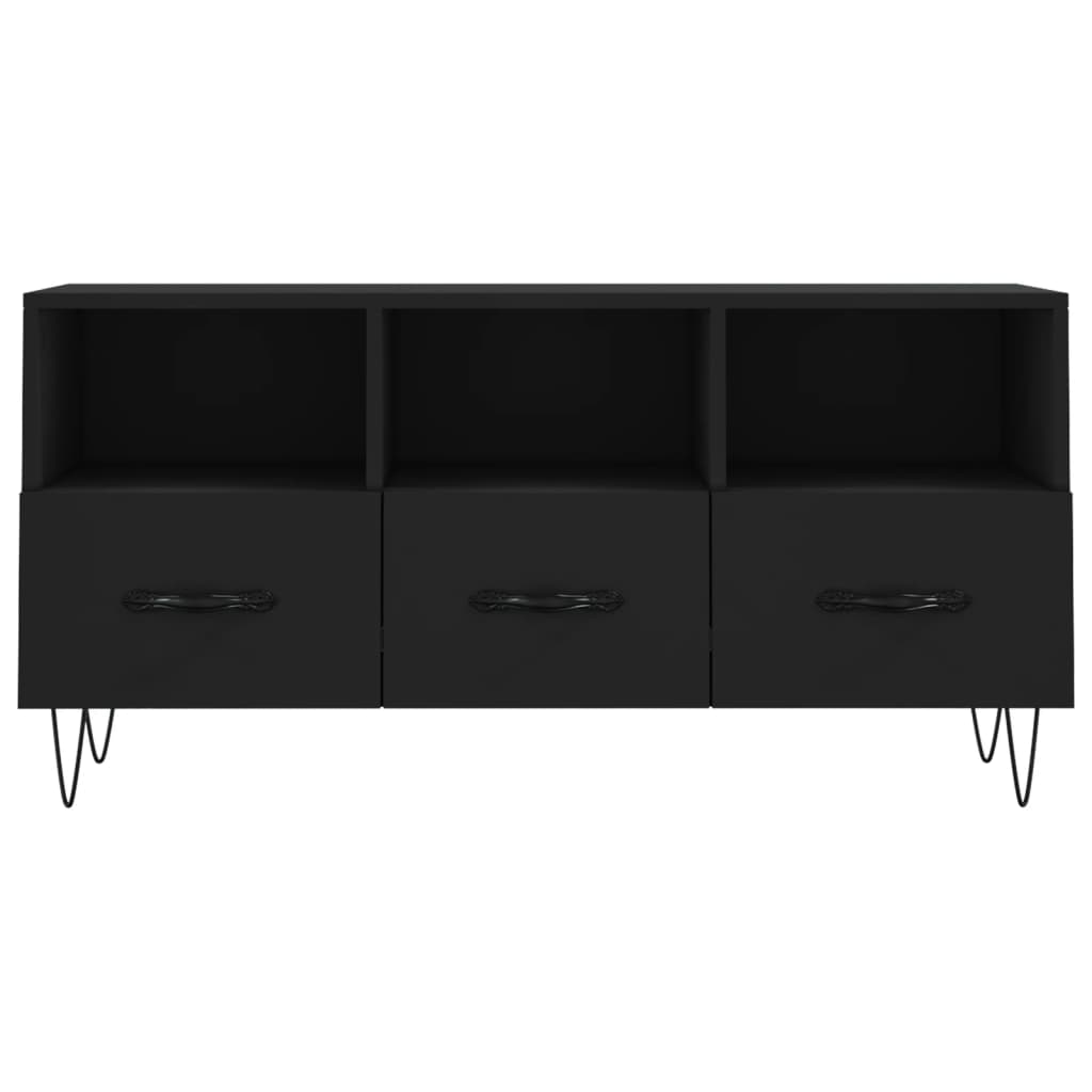 Meuble TV noir 102x36x50 cm bois d'ingénierie - XIOS