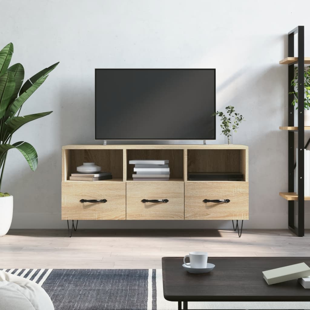 Meuble TV chêne sonoma 102x36x50 cm bois d'ingénierie - XIOS