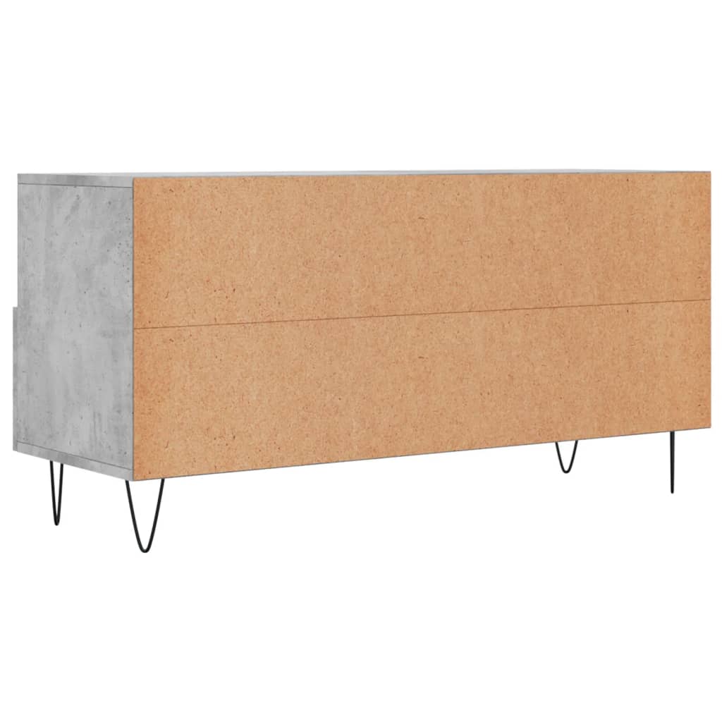Meuble TV gris béton 102x36x50 cm bois d'ingénierie - XIOS