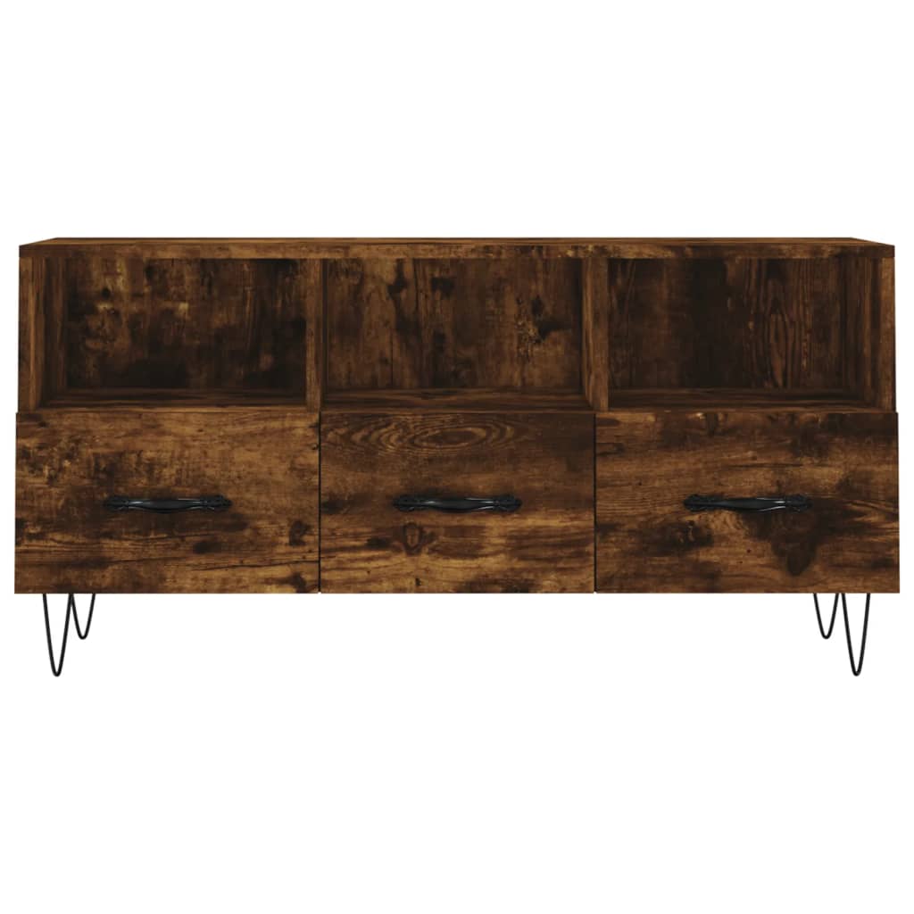 Meuble TV chêne fumé 102x36x50 cm bois d'ingénierie - XIOS
