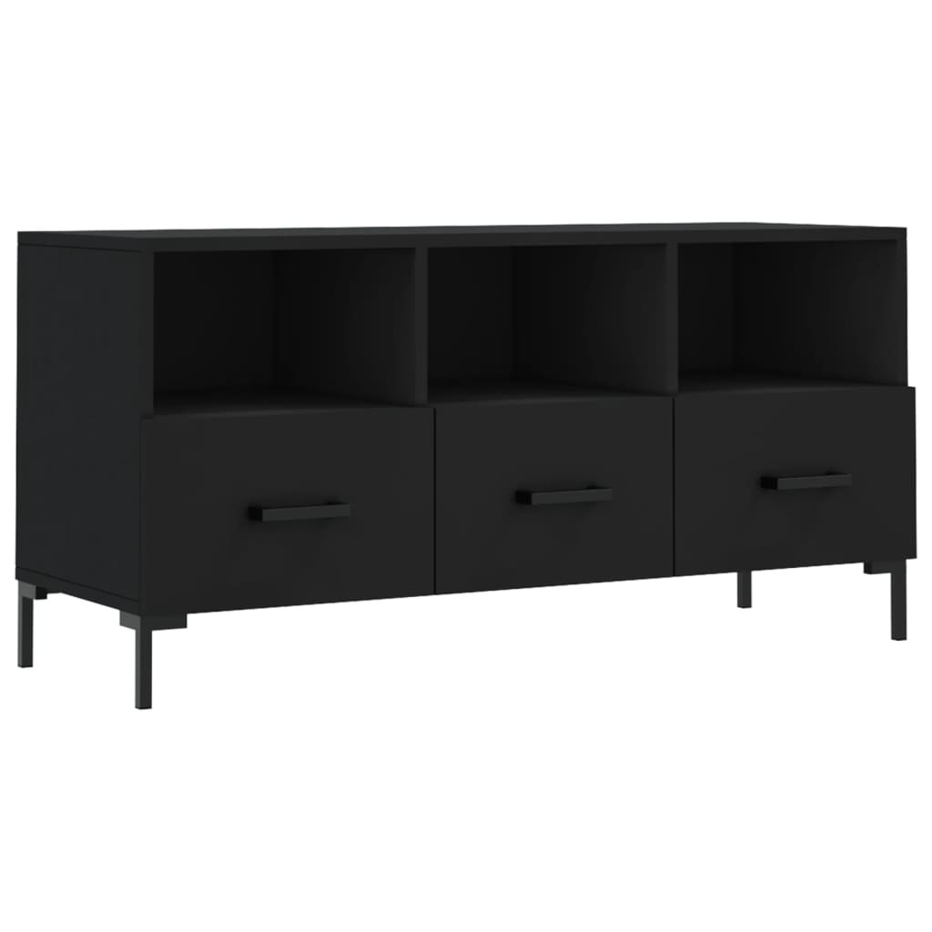 Meuble TV noir 102x36x50 cm bois d'ingénierie - XIOS