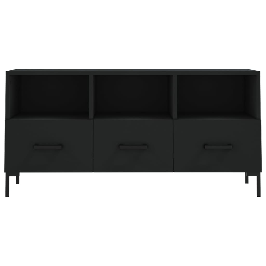 Meuble TV noir 102x36x50 cm bois d'ingénierie - XIOS
