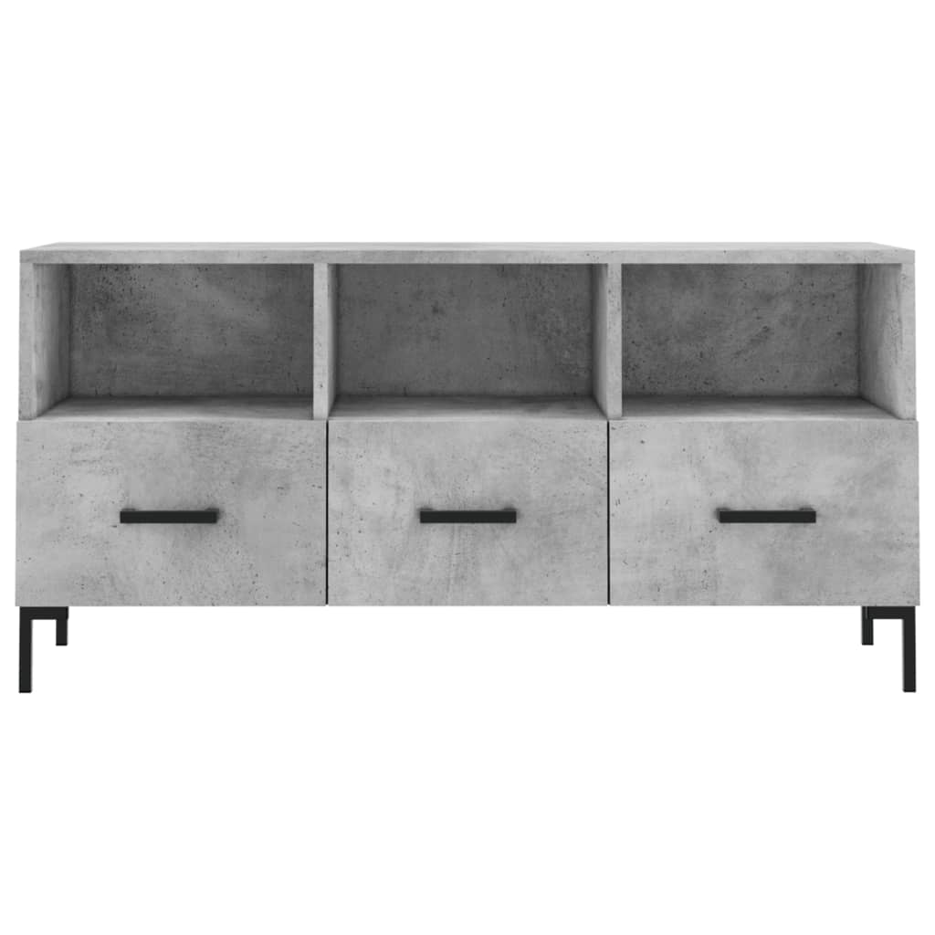 Meuble TV gris béton 102x36x50 cm bois d'ingénierie - XIOS