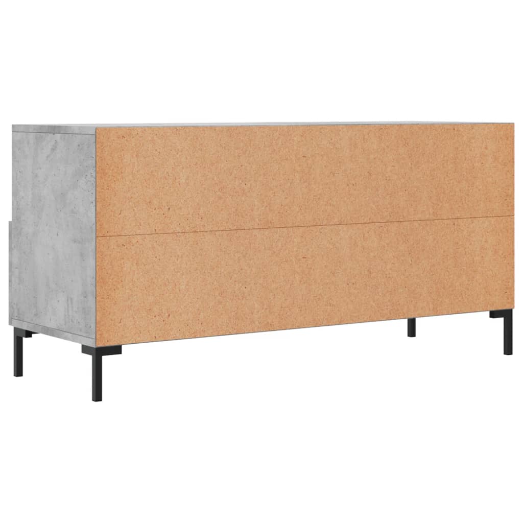 Meuble TV gris béton 102x36x50 cm bois d'ingénierie - XIOS