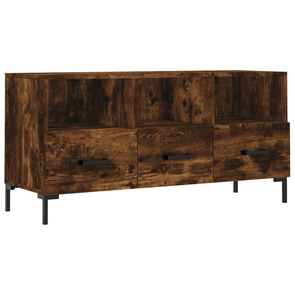 Meuble TV chêne fumé 102x36x50 cm bois d'ingénierie - XIOS