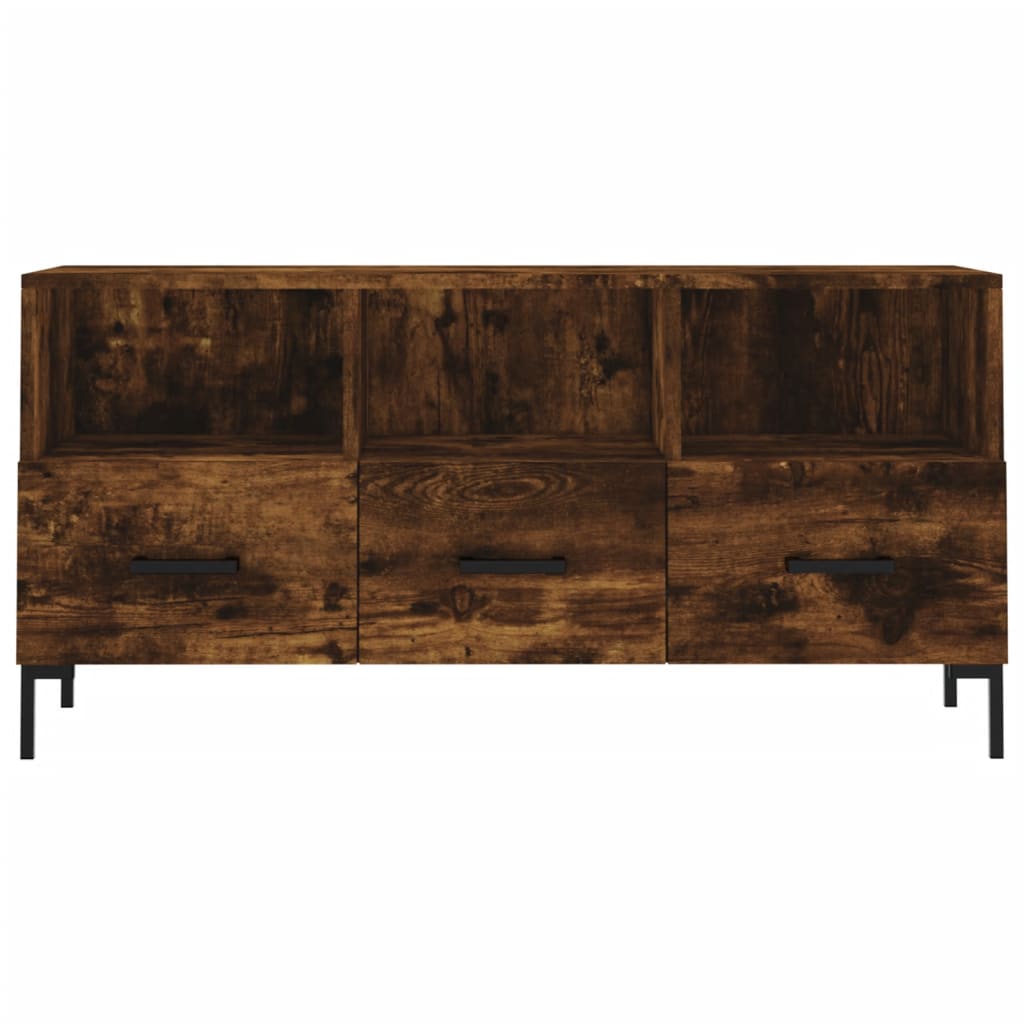 Meuble TV chêne fumé 102x36x50 cm bois d'ingénierie - XIOS