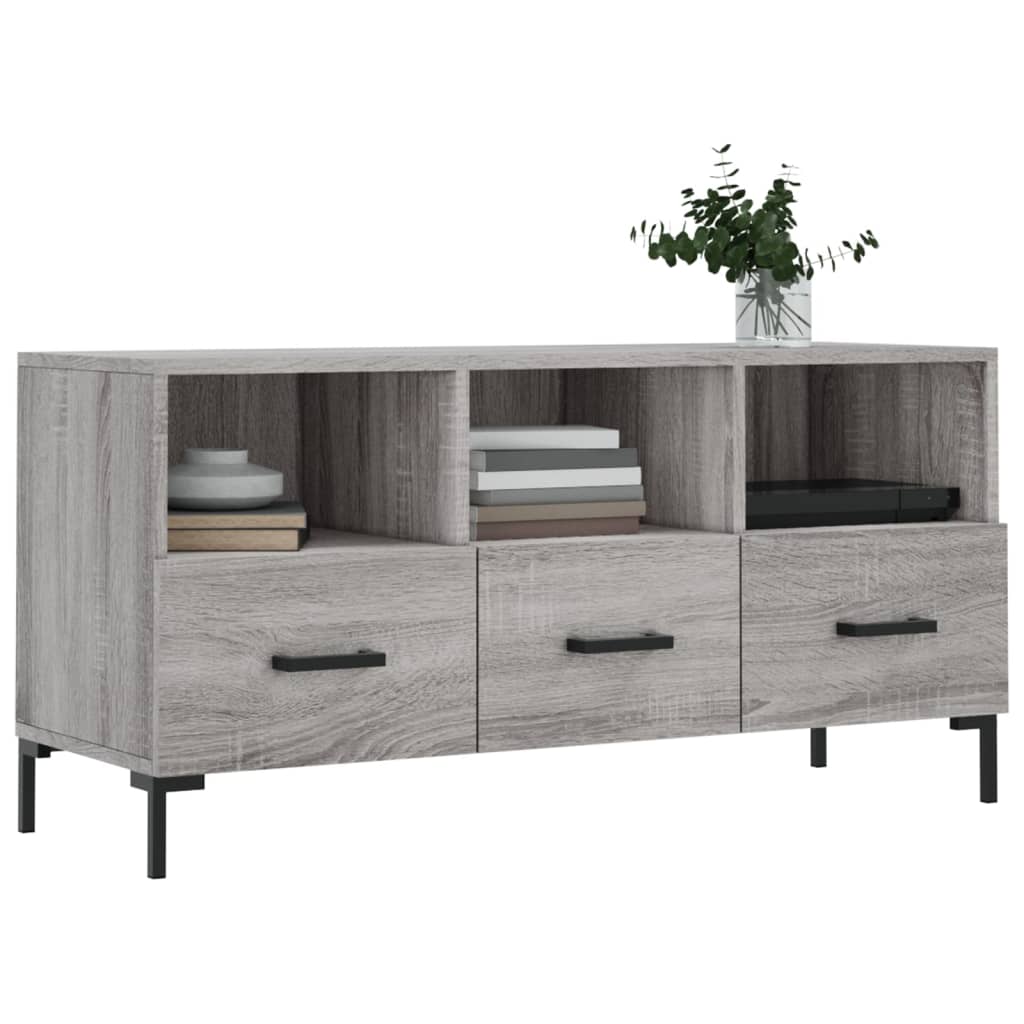 Meuble TV sonoma gris 102x36x50 cm bois d'ingénierie - XIOS