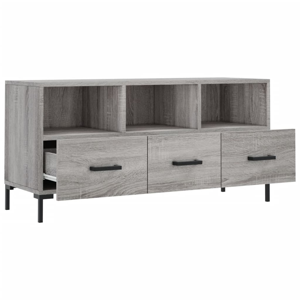 Meuble TV sonoma gris 102x36x50 cm bois d'ingénierie - XIOS