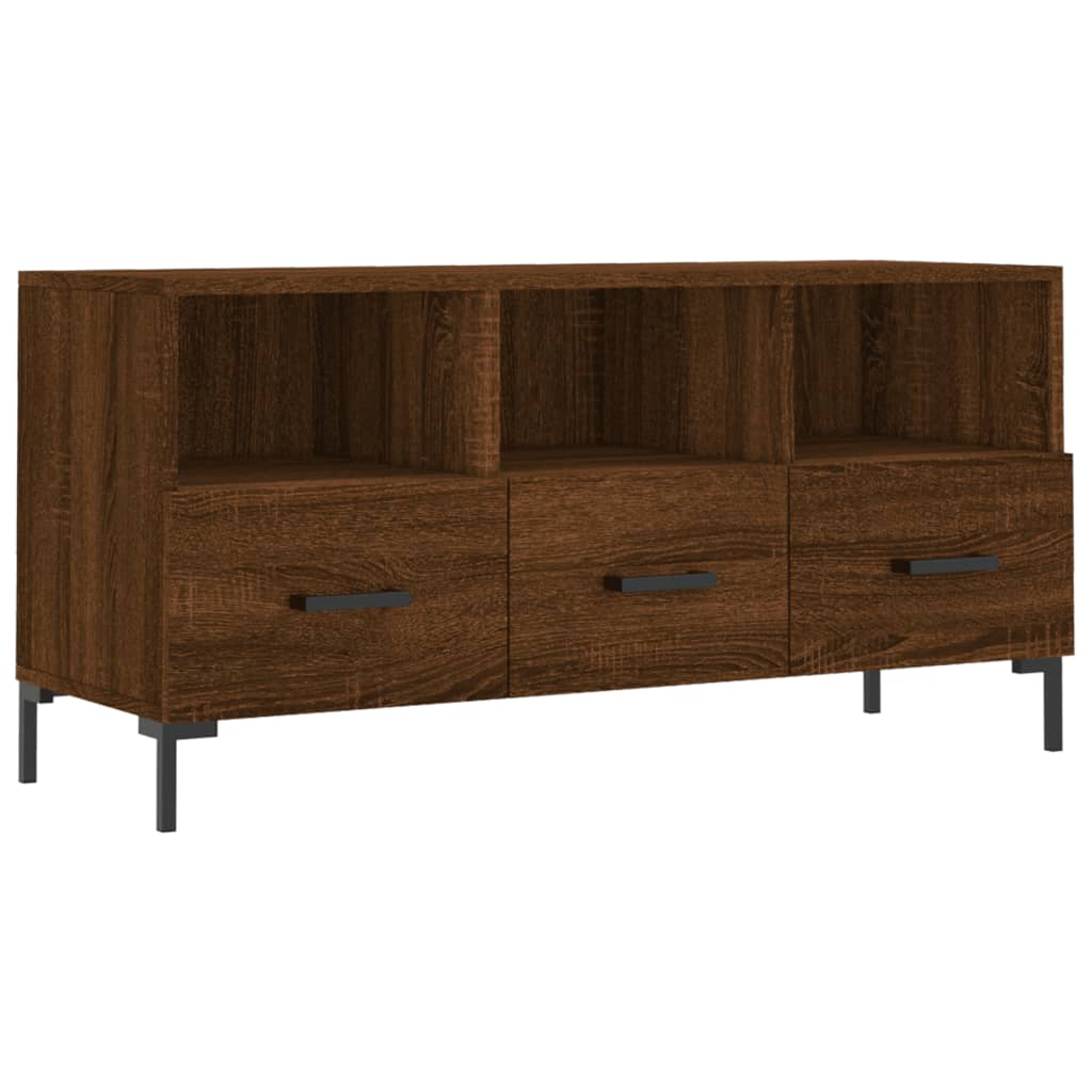 Meuble TV chêne marron 102x36x50 cm bois d'ingénierie - XIOS