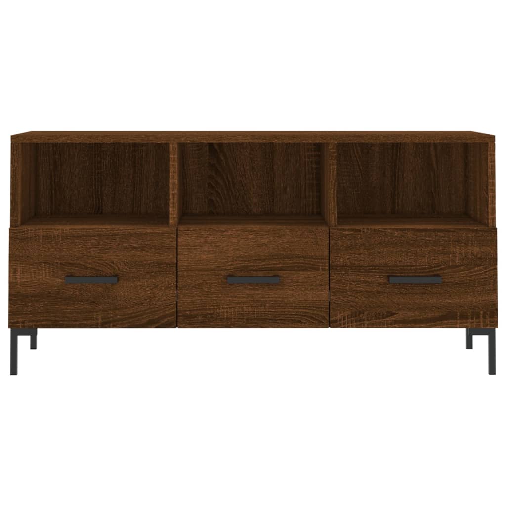 Meuble TV chêne marron 102x36x50 cm bois d'ingénierie - XIOS