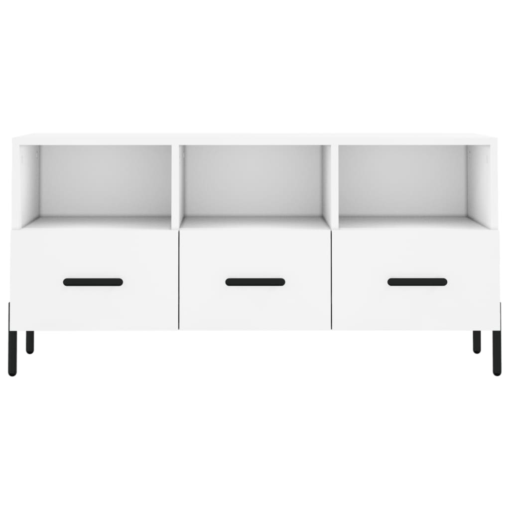 Meuble TV blanc 102x36x50 cm bois d'ingénierie - XIOS