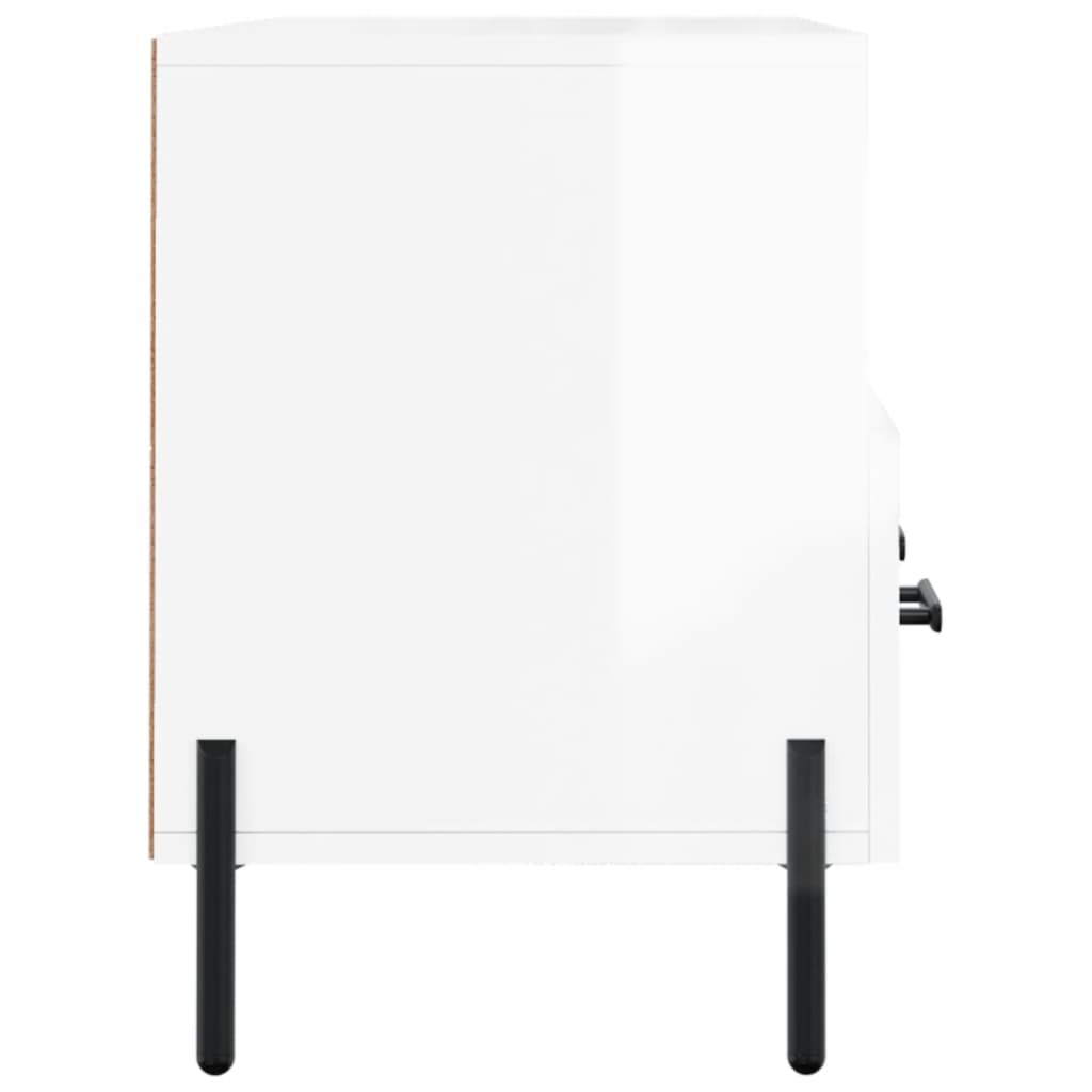 Meuble TV Blanc brillant 102x36x50 cm Bois d'ingénierie - XIOS