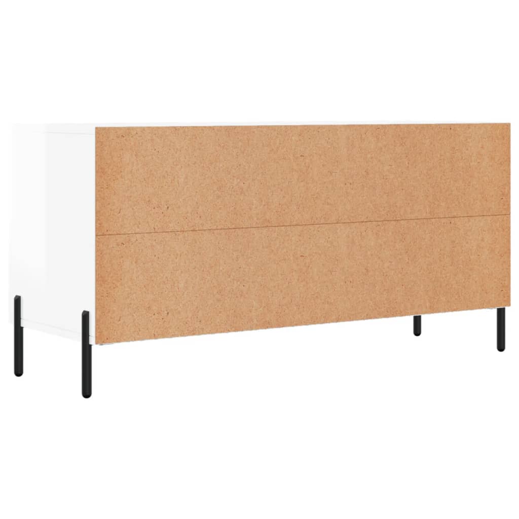 Meuble TV Blanc brillant 102x36x50 cm Bois d'ingénierie - XIOS