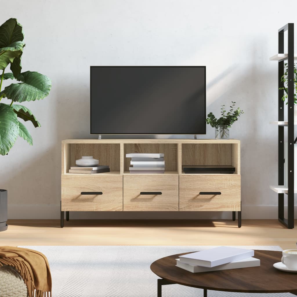 Meuble TV chêne sonoma 102x36x50 cm bois d'ingénierie - XIOS