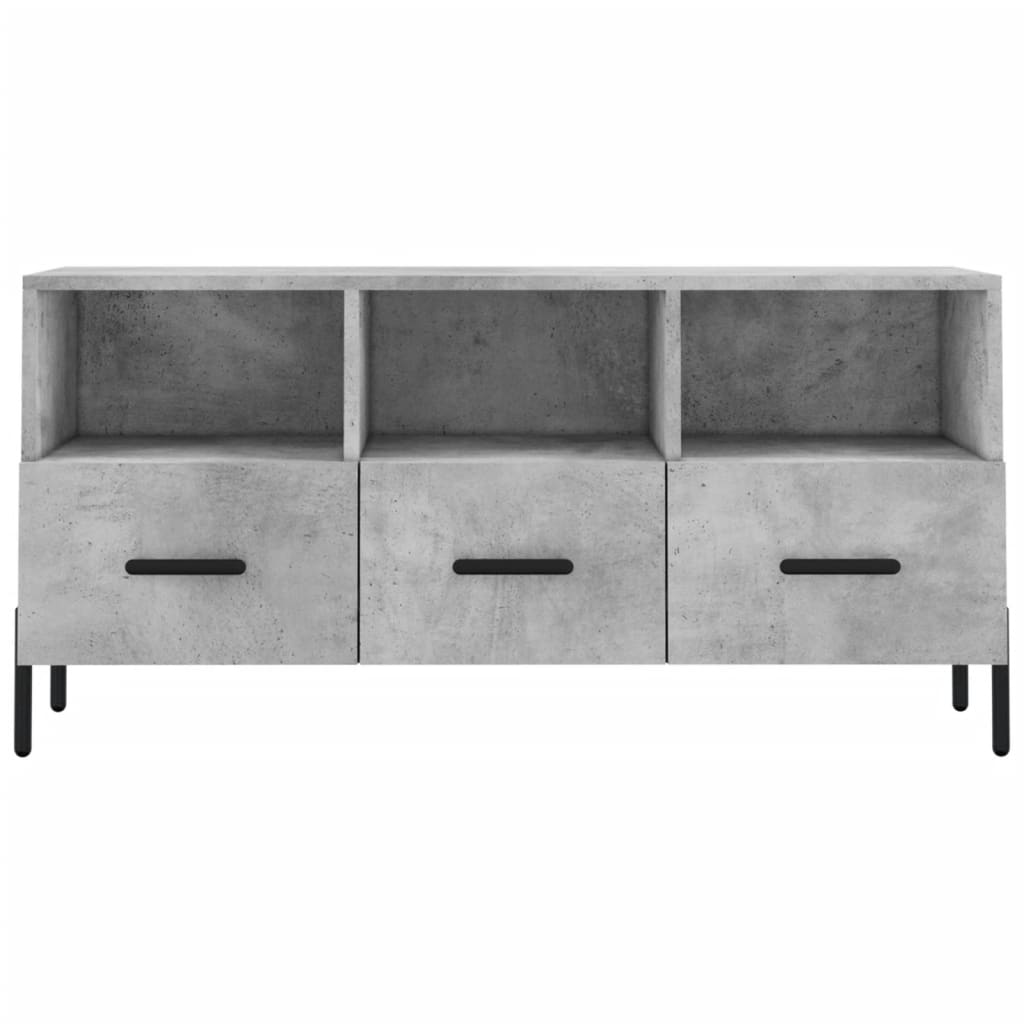 Meuble TV gris béton 102x36x50 cm bois d'ingénierie - XIOS