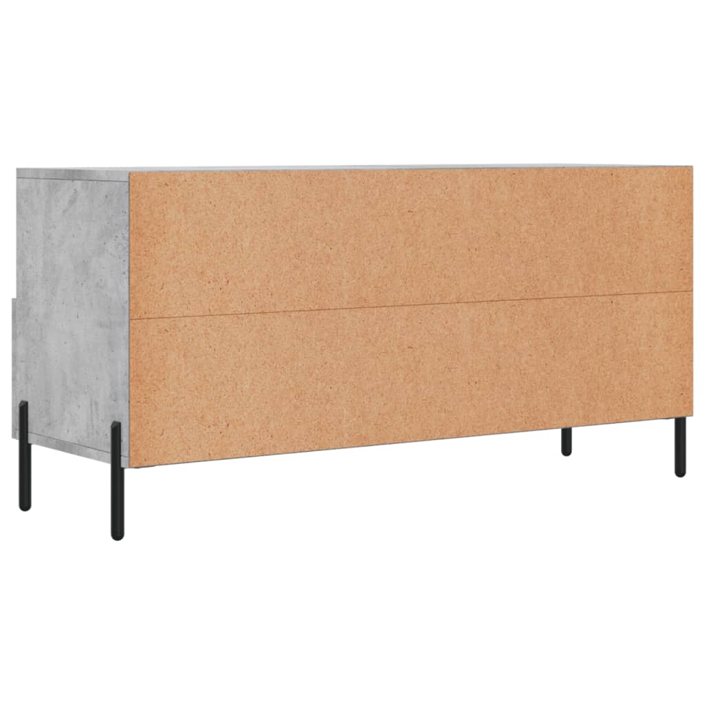 Meuble TV gris béton 102x36x50 cm bois d'ingénierie - XIOS