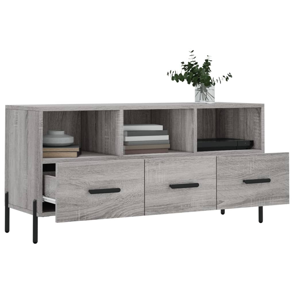 Meuble TV sonoma gris 102x36x50 cm bois d'ingénierie - XIOS