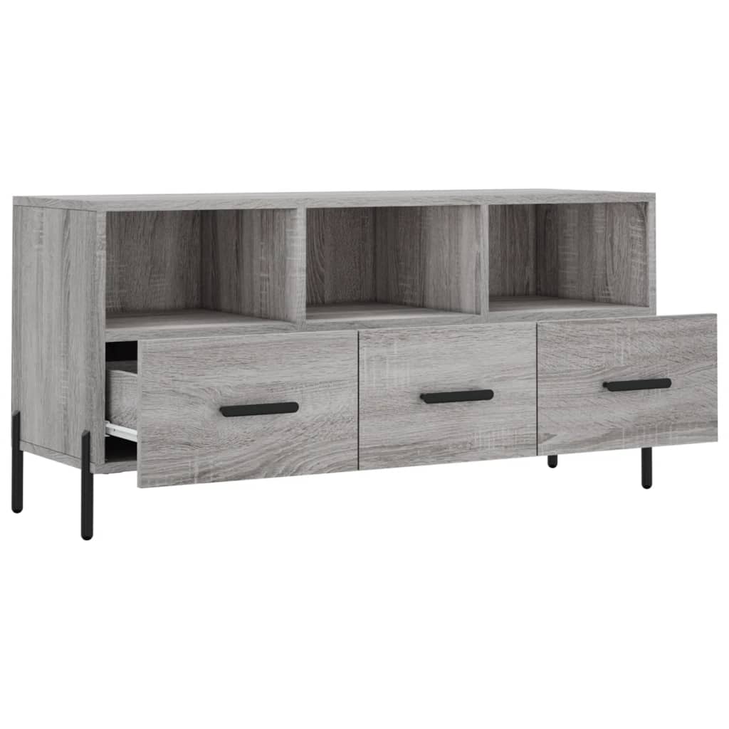 Meuble TV sonoma gris 102x36x50 cm bois d'ingénierie - XIOS