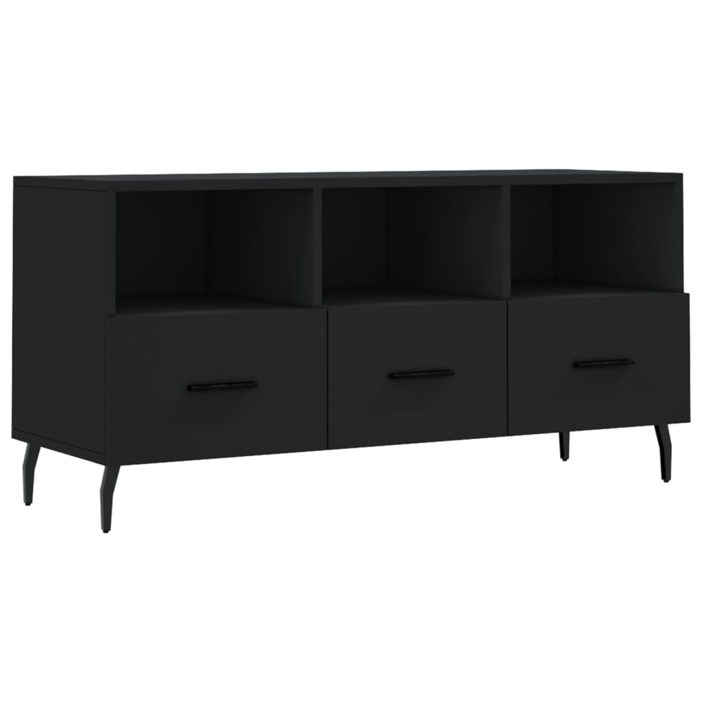 Meuble TV noir 102x36x50 cm bois d'ingénierie - XIOS
